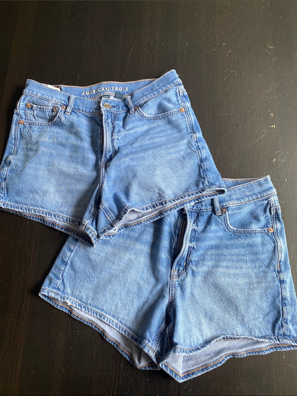 Two American Eagle strigid denim shorts size 2
